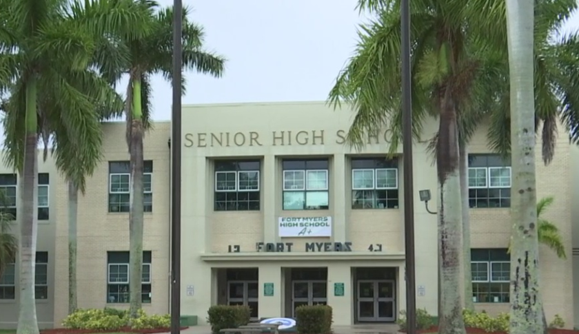 Outside of Fort Myers Senior High School. (Credit: WINK News)