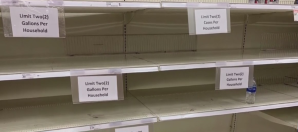 Sign asking buyers to follow a quantity limit on certain supplies. (Credit: WINK News)