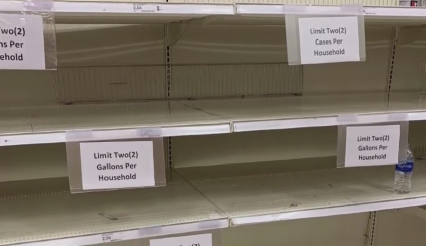 Sign asking buyers to follow a quantity limit on certain supplies. (Credit: WINK News)