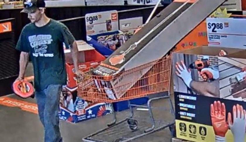 Suspect in $838.86 theft from Home Depot. (Credit: CCPD)