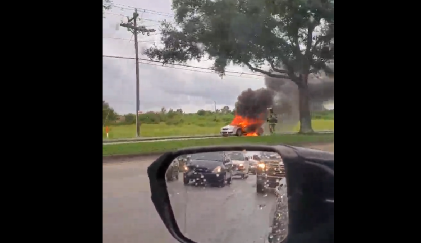 Vehicle fire in Fort Myers. (Credit: WINK News)