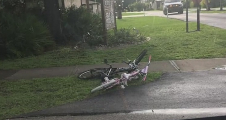 Victim's bike after she was hit by a car Wednesday morning in Charlotte County. (Credit: WINK News)