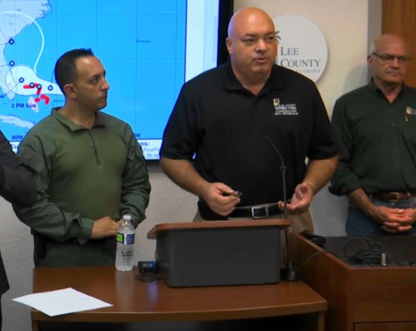 Lee County officials make an announcement ahead of Hurricane Dorian (WINK News)