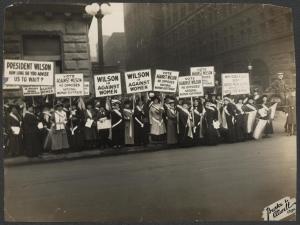 Woman's suffrage protest in the 19th century. (Credit: WINK News)