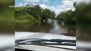 Lehigh Acres resident shows flooding after Hurricane Irma (Kathy Colmenares/WINK News)