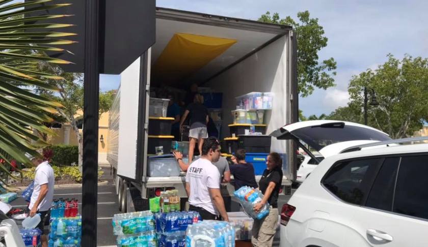 People in Naples load a truck to send donated goods to those affected by Hurricane Dorian in the Bahamas (Collier County Sheriff's Office)