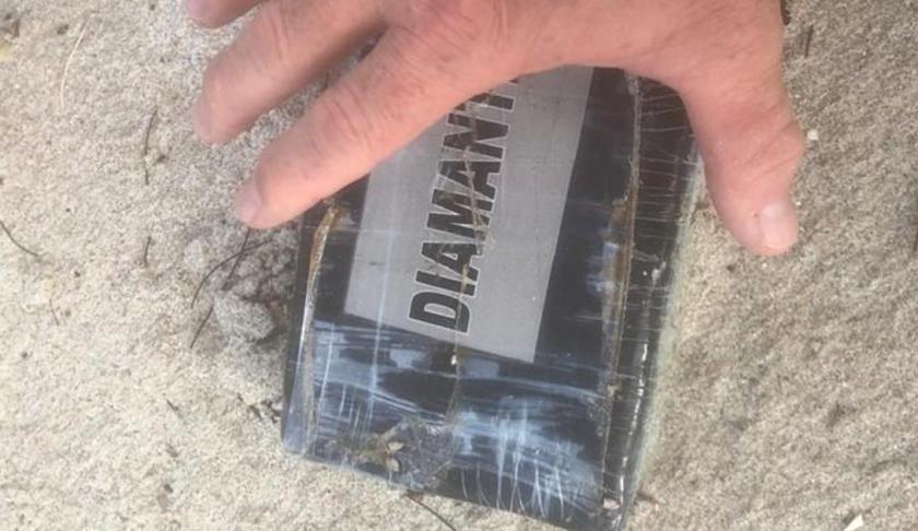 Brick of cocaine that wash ashore on a Florida beach. (Credit: CBS News)