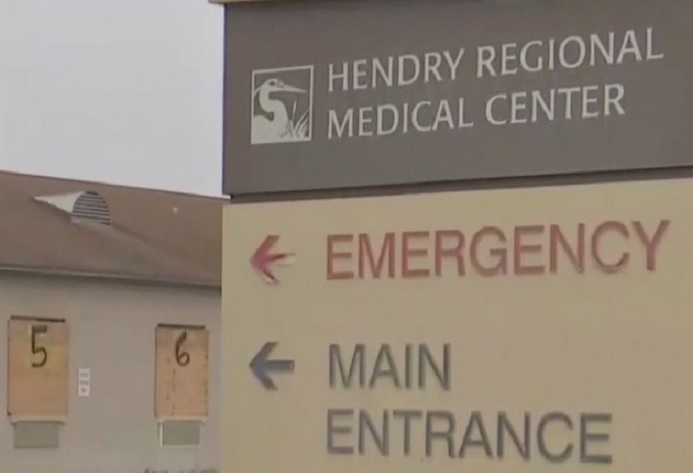 Hendry Regional Medical Center boarded up ahead of the arrival of Hurricane Dorian on the east coast of Florida. (Credit: WINK News)