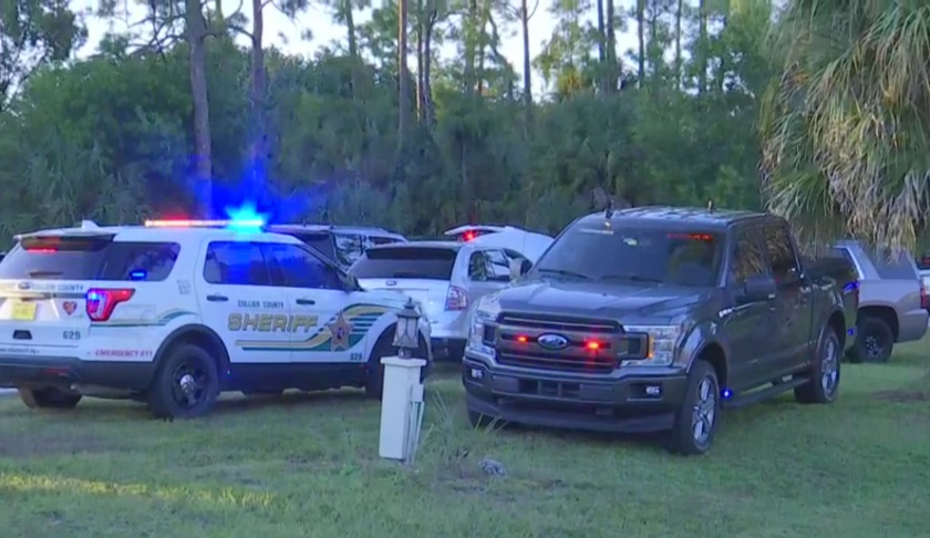Law enforcement swarm the scene in Collier County. (Credit: WINK News)