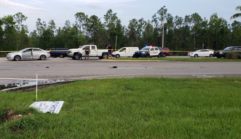 Scene of a hit-and-run crash Wednesday afternoon. (Credit: WINK News)