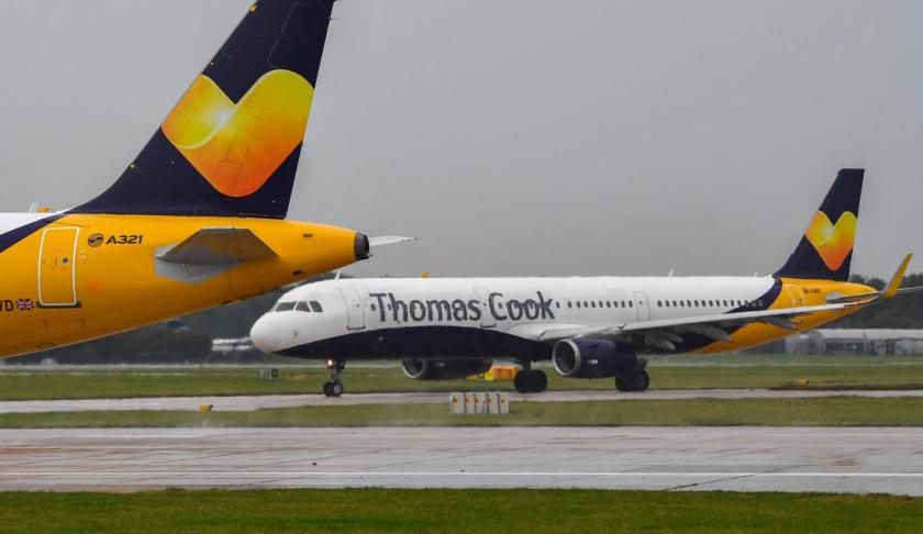 Thomas Cook collapse sees hundreds of thousands of travel bookings cancelled. (Credit: CBS News)
