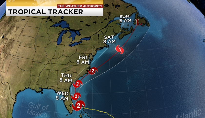 Hurricane Dorian forecast track- Tuesday 11 a.m. (WINK News)