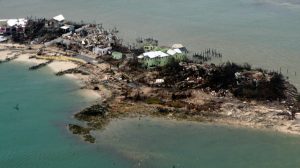 Views of the Bahamas from a Coast Guard Elizabeth City C-130 aircraft after Hurricane Dorian shifts north Sept. 3, 2019. Hurricane Dorian made landfall Saturday and intensified into Sunday. (Credit: U.S. Coast Guard photo by Petty Officer 2nd Class Adam Stanton.)