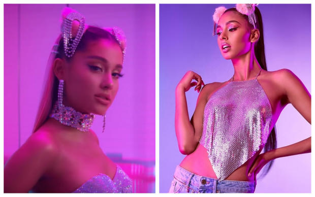 In "7 Rings," Ariana Grande (left) sings "I want it, I got it." Forever 21's ads (right) include the slogan, "You want it. We got it!" (ARIANA GRANDE/VEVO & FOREVER 21)
