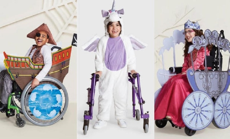 Kids with wheelchairs can now dress up like a pirate on a ship or a princess in a carriage with Target's new adaptive costume line. (Credit: CBS News)