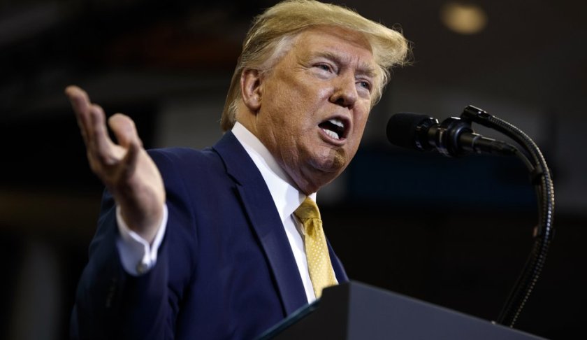 President Donald Trump speaks during a campaign rally at the Lake Charles Civic Center, Friday, Oct. 11, 2019, in Lake Charles, La. (AP Photo/Evan Vucci)