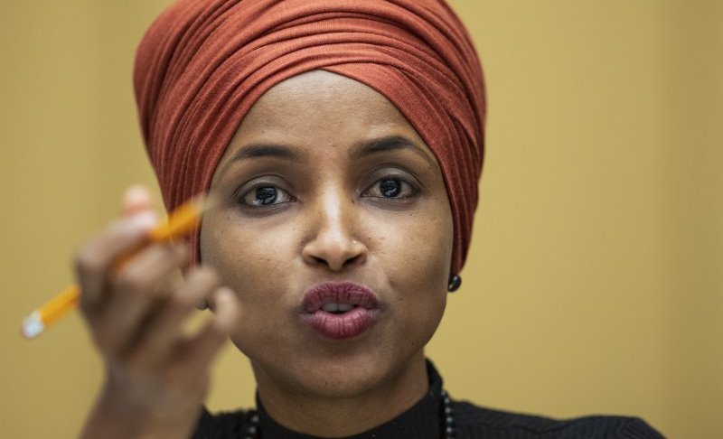 FILE - in this Sept. 24, 2019 file photo, Rep. Ilhan Omar, D-Minn., speaks on Capitol Hill in Washington. Rep. Omar has filed for divorce from her husband. The freshman Democrat cited an "irretrievable breakdown" of her marriage with Ahmed Hirsi in her filing Friday, Oct. 4, 2019, in Hennepin County District Court. (AP Photo/Manuel Balce Ceneta File)