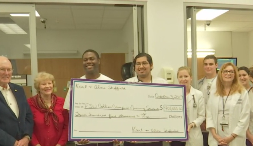 The donors with FSW students. (Credit: WINK News)