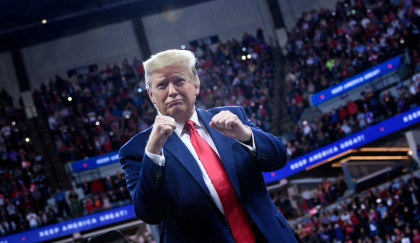 Trump rallies supporters in Minneapolis in first event since impeachment inquiry. (Credit: CBS Minnesota)