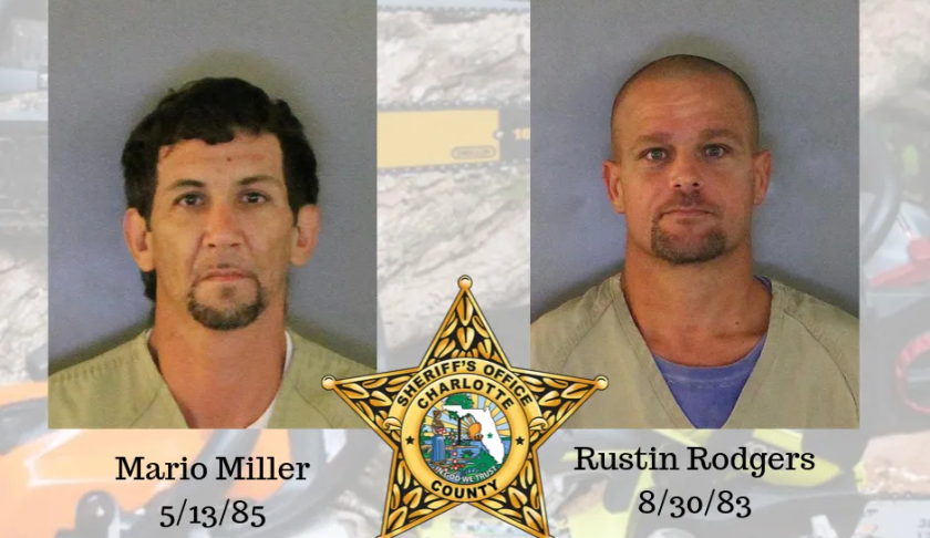 Two burglary suspects were identified and arrested on Saturday after one attempted to sell stolen items back to the person they were originally stolen the from. (Credit: Charlotte County Sheriff's Office)