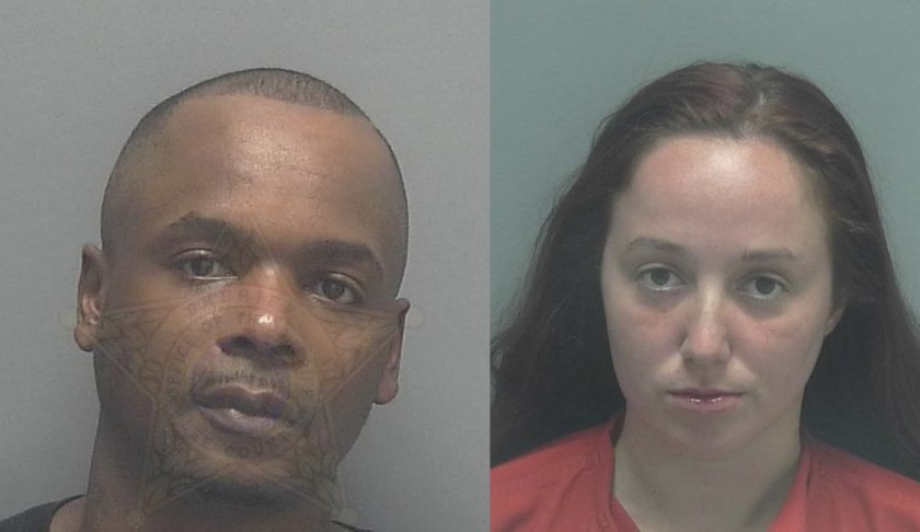Mugshots of Herman Darnell Walker, 36, and Laila Fouissi, 22. (Credit: Lee County Sheriff's Office)