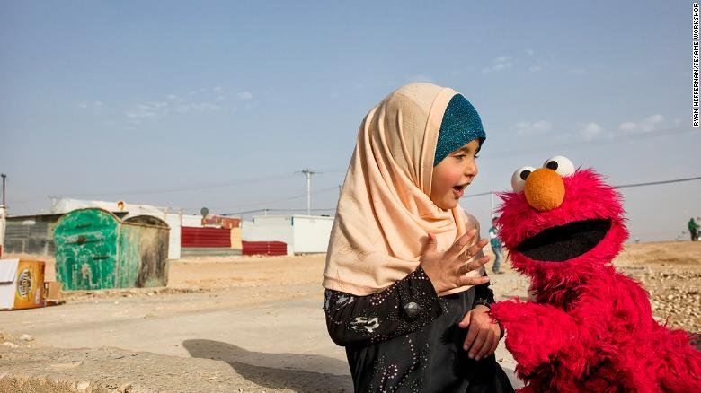 Sesame Workshop and the International Rescue Committee have joined forces to help Syrian refugee children through educational learning programs, including the launch of a new "Sesame Street" show in Arabic. (Credit: Ryan Heffernan/Sesame Workshop)