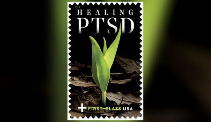 The photo by Mark Laita is meant to symbolize PTSD healing. (Credit: USPS)