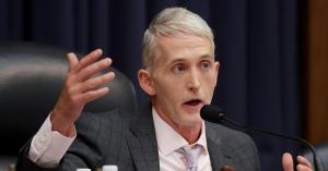 FILE: WASHINGTON, DC - JULY 12: Former House Oversight and Government Reform Committee Chairman Trey Gowdy (R-SC) questions Deputy Assistant FBI Director Peter Strzok during ajoint hearing of his committee and the House Judiciary Committee in the Rayburn House Office Building on Capitol Hill July 12, 2018 in Washington, DC. while involved in the probe into Hillary ClintonÕs use of a private email server in 2016, Strzok exchanged text messages with FBI attorney Lisa Page that were critical of Trump. After learning about the messages, Mueller removed Strzok from his investigation into whether the Trump campaign colluded with Russia to win the 2016 presidential election. (Photo by Chip Somodevilla/Getty Images via CBS News/FILE)