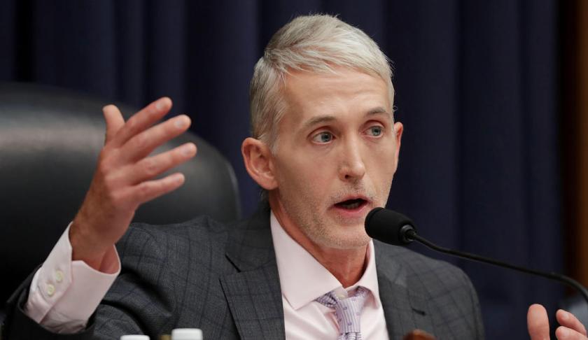 FILE: WASHINGTON, DC - JULY 12: Former House Oversight and Government Reform Committee Chairman Trey Gowdy (R-SC) questions Deputy Assistant FBI Director Peter Strzok during ajoint hearing of his committee and the House Judiciary Committee in the Rayburn House Office Building on Capitol Hill July 12, 2018 in Washington, DC. while involved in the probe into Hillary ClintonÕs use of a private email server in 2016, Strzok exchanged text messages with FBI attorney Lisa Page that were critical of Trump. After learning about the messages, Mueller removed Strzok from his investigation into whether the Trump campaign colluded with Russia to win the 2016 presidential election. (Photo by Chip Somodevilla/Getty Images via CBS News/FILE)