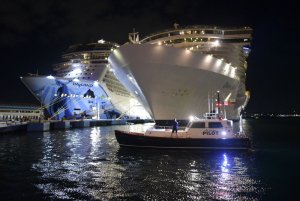 Local authorities join the U.S. Coast Guard on a search of a person who reportedly went overboard from a cruise ship just off Puerto Rico's north shore, in San Juan, Puerto Rico, Wednesday, Jan. 22, 2020. According to Coast Guard spokesman Ricardo Castrodad, the incident involved the Oasis of the Seas ship operated by Royal Caribbean International. (AP Photo/Carlos Giusti)