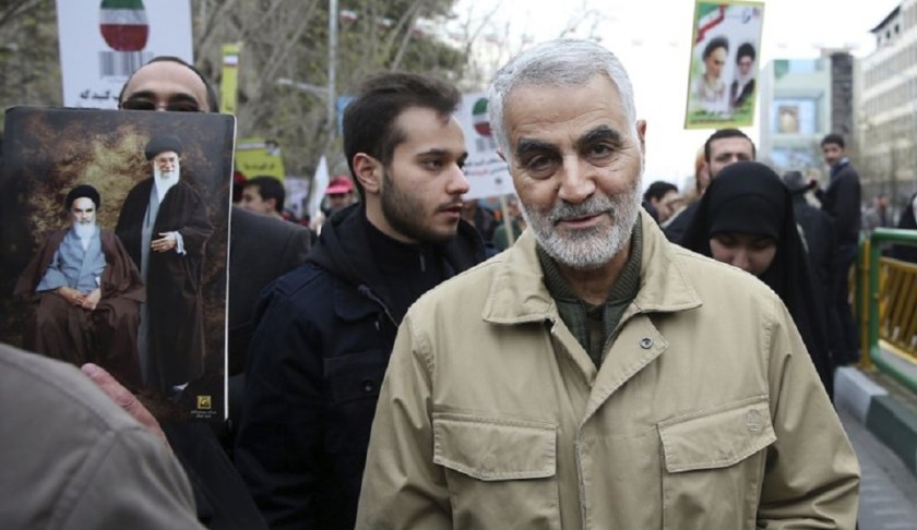 FILE - In this Thursday, Feb. 11, 2016, file photo, Qassem Soleimani, commander of Iran's Quds Force, attends an annual rally commemorating the anniversary of the 1979 Islamic revolution, in Tehran, Iran. Iraqi TV and three Iraqi officials said Friday, Jan. 3, 2020, that Gen. Qassim Soleimani, the head of Iran’s elite Quds Force, has been killed in an airstrike at Baghdad’s international airport. (AP Photo/Ebrahim Noroozi, File)