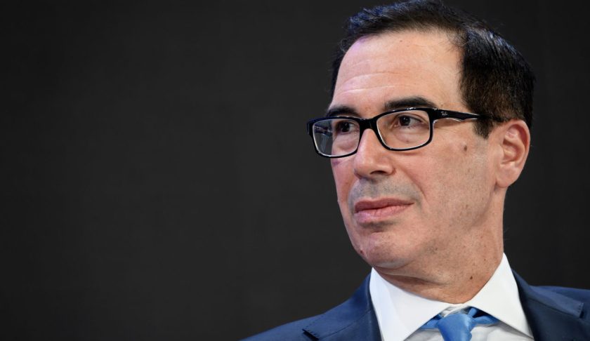 US Treasury Secretary Steven Mnuchin attends a session at the Congress center during the World Economic Forum (WEF) annual meeting in Davos, on January 21, 2020. (Photo by Fabrice COFFRINI / AFP) (Photo by FABRICE COFFRINI/AFP via Getty Images)