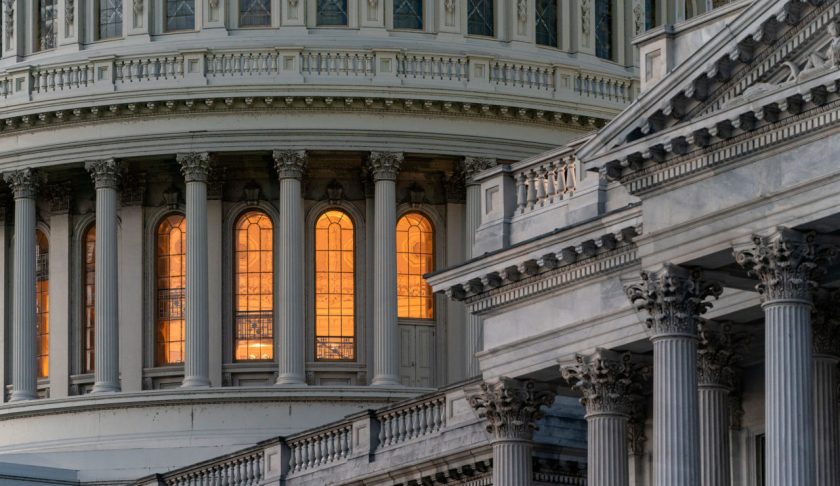 FILE: The Capitol and Senate are seen in Washington, early Thursday, Jan. 16, 2020. (AP Photo/J. Scott Applewhite/FILE)