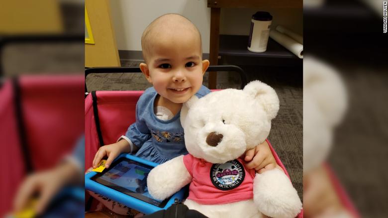 3-year-old Adelaide Stanley started her cancer treatment on July 3, 2019. Two days after her third birthday. (Credit: CNN)