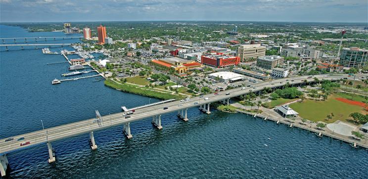Ariel view of downtown Fort Myers. (Credit: Lee County)