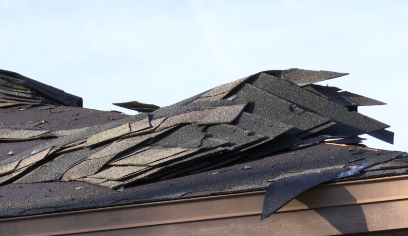 Portion of the torn off roof. (Credit: WINK News)