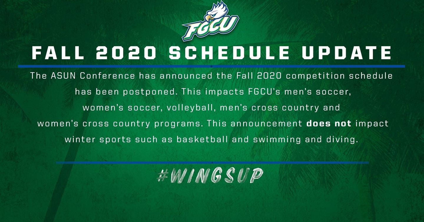 FGCU postpones fall sport competition schedule after ASUN decision