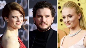 Rose Leslie, Kit Harington and Sophie Turner