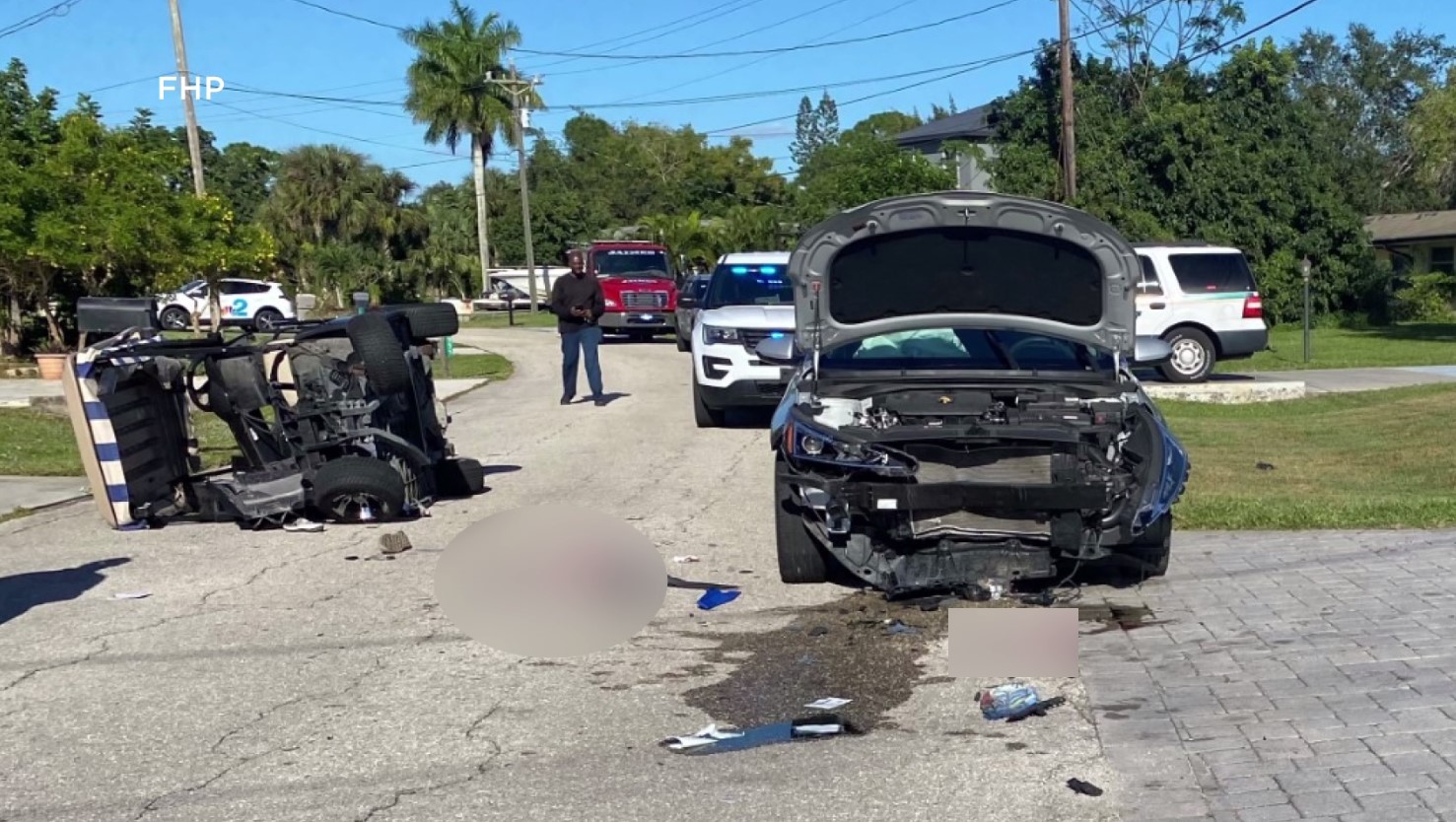 2 Taken To Hospital After Car Collides With Golf Cart In North Fort