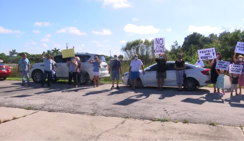 planned recycling plant protested