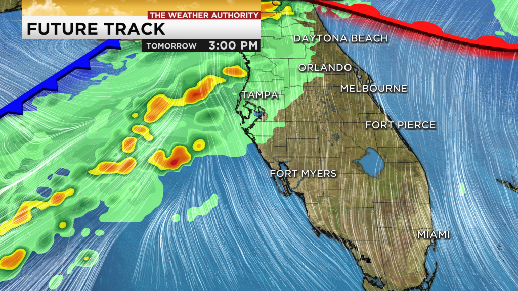 Tracking scattered rain late Wednesday ahead of cold front