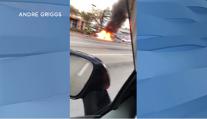 fiery car crash