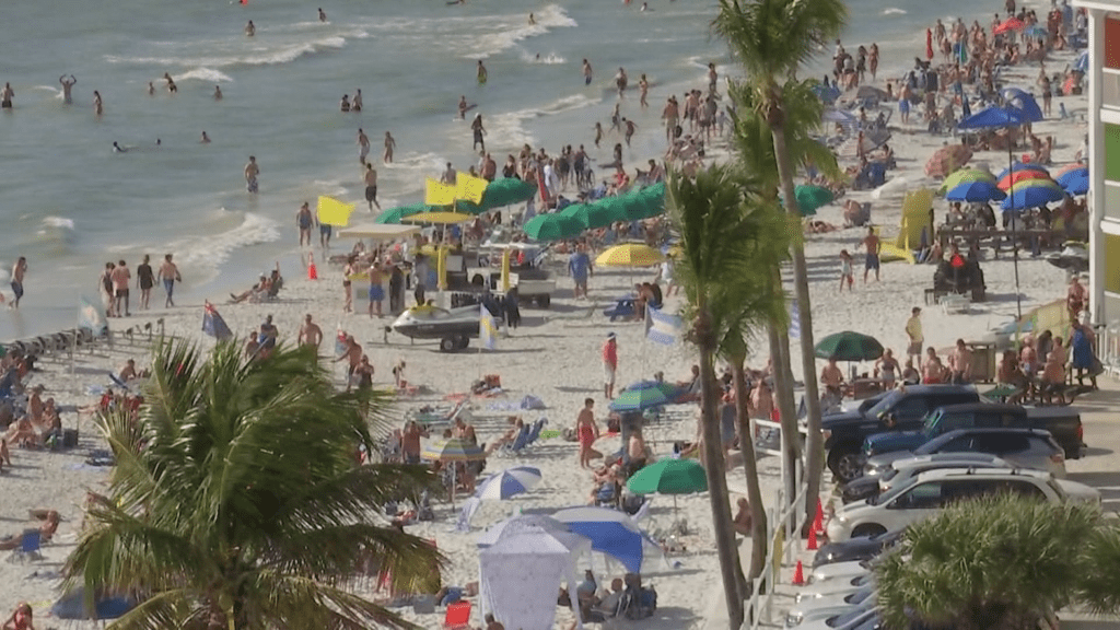 Crowds gather on Fort Myers Beach for New Year’s Eve celebrations