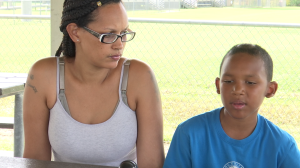 Jeremiah Herrera, right and Frances Thomas, left