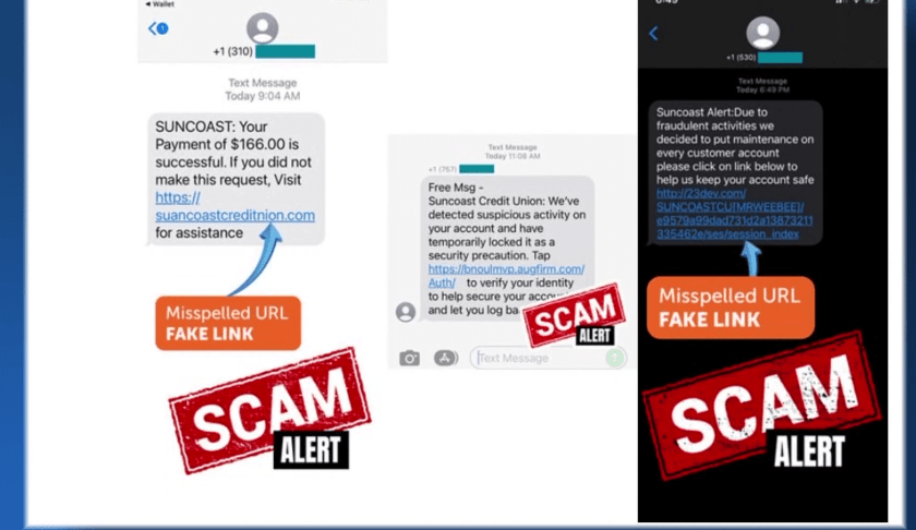Suncoast scam texts