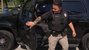 Fort Myers police officer Harlee Bradford was one of four women to make it through a Department of Defense pilot program to see if women could pass infantry school.