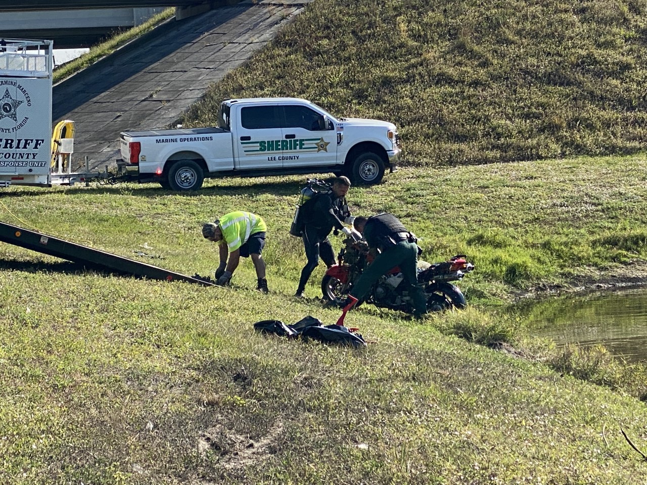 Motorcycle pulled from pond off Luckett Rd after crash in Lee County ...