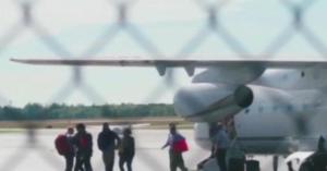 Migrants being put aboard a flight to Martha's Vineyard. Credit: CBS
