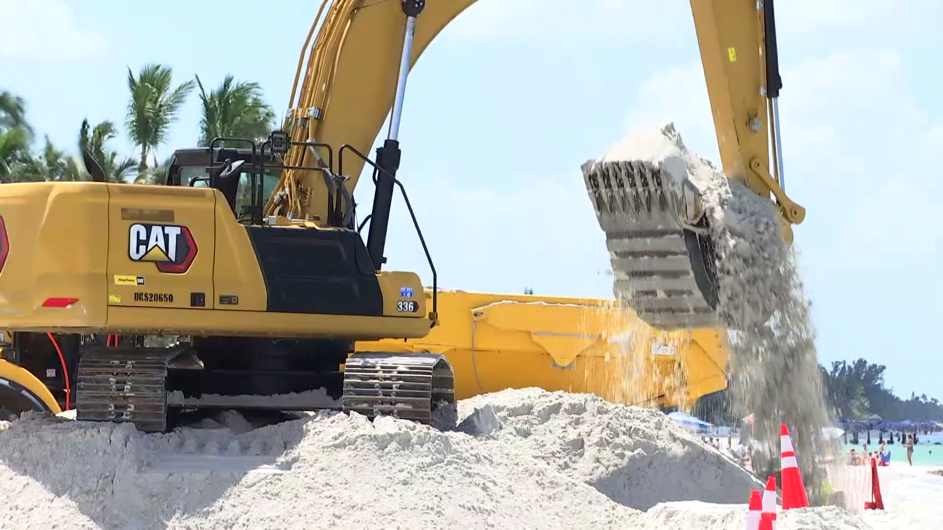 Trucks Hauling Sand For Berm Project In Collier County - WINK News