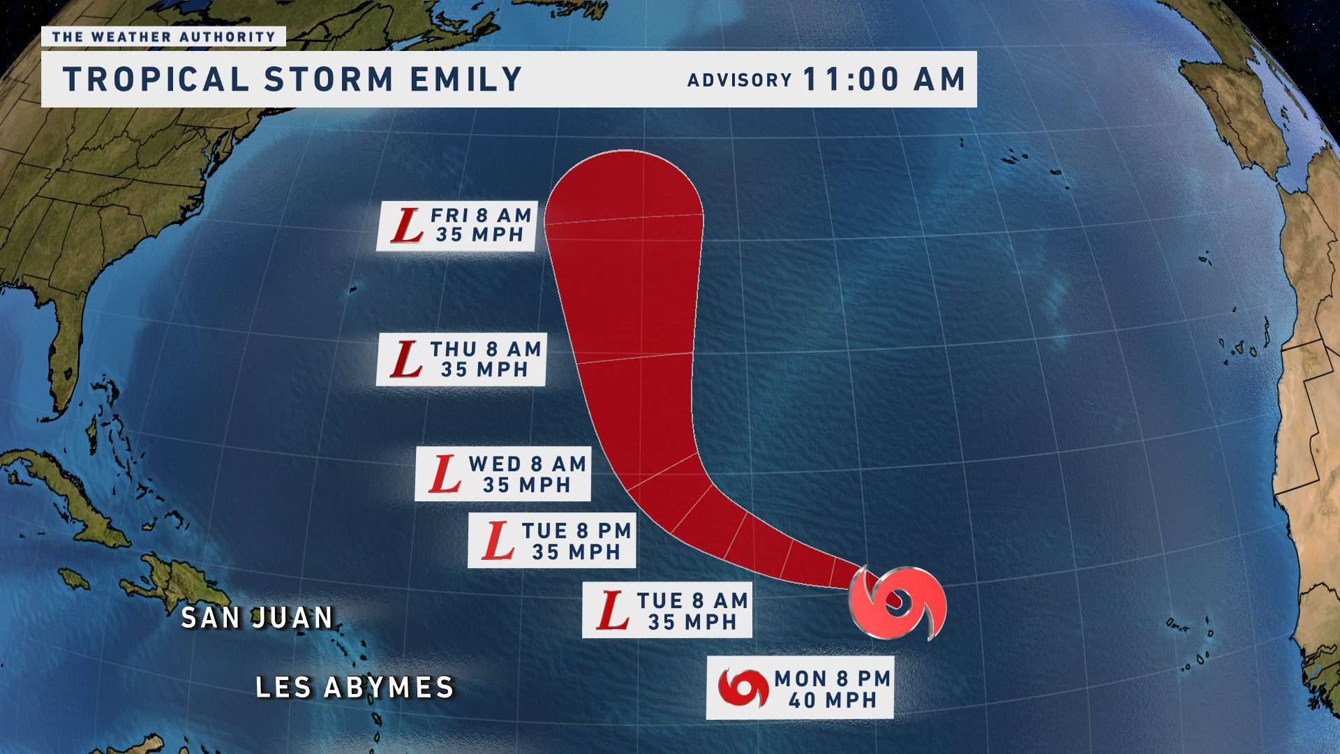 Tropical Storm Emily Forms In The Atlantic